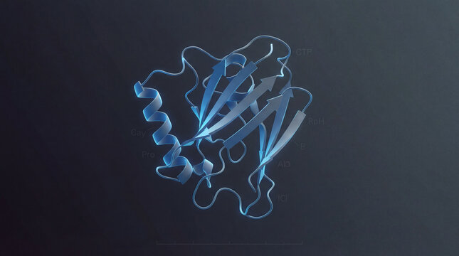 Unveiling the intricate dance of life a mesmerizing molecular blueprint of a vital protein structure glowing with scientific elegance