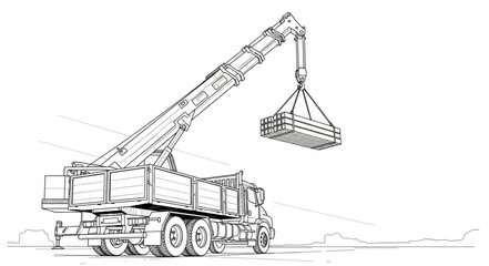 Crane Truck Lifting Heavy Load. © Den