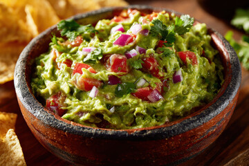 Traditional Guacamole Close Up Natural Light
