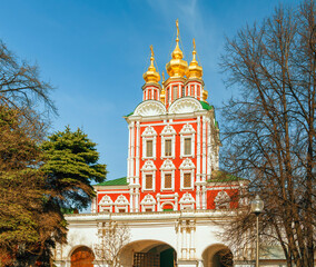 Gate Church of the Transfiguration. Novodevichy Convent. Moscow. Russia