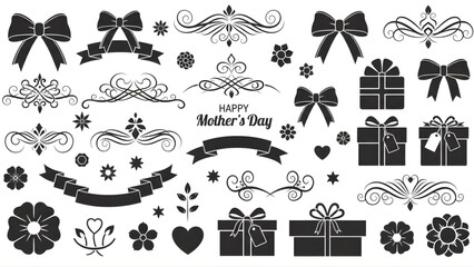 Mother's day decorative elements and icons