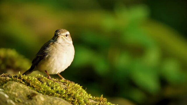 Minimal small bird in natural environment horizontal stock footage with copy space