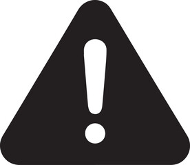Attention warning sign with exclamation mark symbol for caution alert silhouette vector art