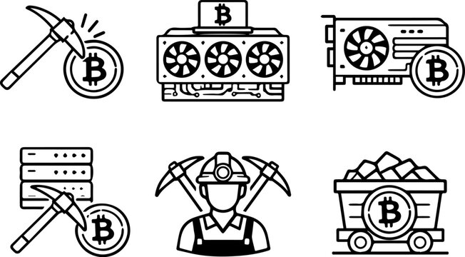 Bitcoin mining and crypto hardware. Vector