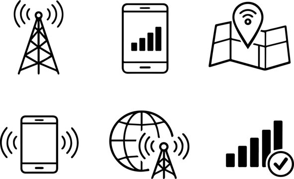 Mobile network and signal icons
