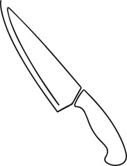 Obraz premium Simple line drawing of a chef s knife against a white background