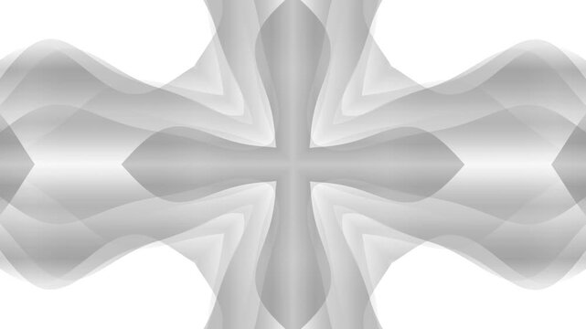 Abstract Silver Gradient Waves Kaleidoscopic Motion Background Loop