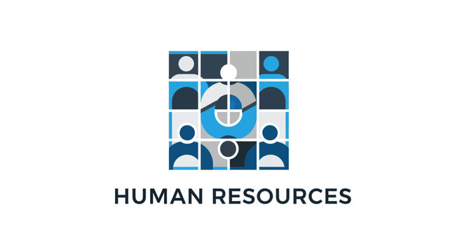 Innovative Human Resource Logo Depicting Teamwork, Collaboration, And Personnel Dynamics