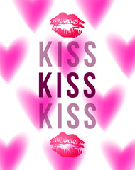 Illustration of pink hearts on a white background.