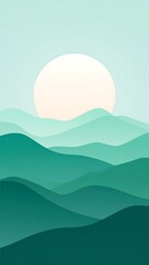 Pastel mountain range landscape (2)