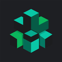 Obraz premium Isometric Geometric Arrangement Blocks An Abstract Composition Displayed On Plain Background