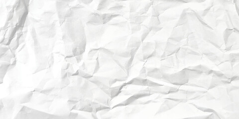 Obraz premium Realistic Crumpled Paper Background. White Vector Crushed Horizontal Paper Template Texture Effect. Abstract Graphic Pattern Crump Unfold Old Page. Vector illustration Horizontal Crumpled Empty Paper.