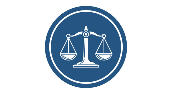 Justice Scales Emblem, Law, Balance, Equality, Fairness, Legal, Regulation, and Court Concept