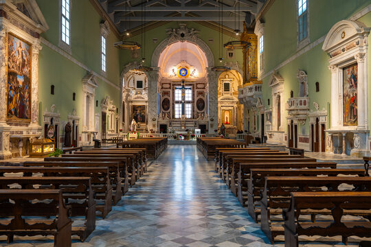 Interior of the Chiesa di Santo Stefano dei Cavalieri in Pisa, designed by Giorgio Vasari for the Knights of St. Stephen in the late 16th century. Pisa,Italy 05.01.2026
