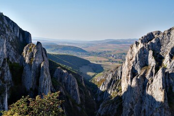 Fototapeta premium Travel romania transilvania cheile turzii turzii gorges panoramic landscape view in transylvania romania