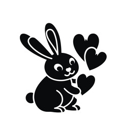 Charming Bunny Love Icon &ndash; Cute Animal Vector Artwork