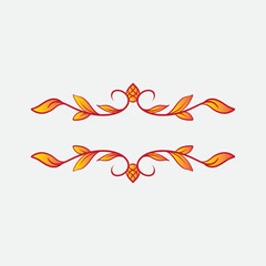 Obraz premium Pair of symmetrical ornate frames with warm autumn color gradient leaves