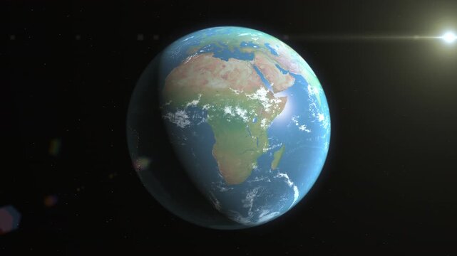 Location and map of Seychelles on the surface of the earth at day.