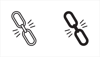 Fototapeta premium chain link icon set, isolated on white background.