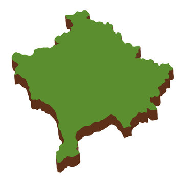 3D Green Map of the kosova with transparent image for travel book, poster, business,	