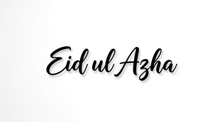 Eid ul Adha calligraphy handwritten Islamic festival greeting card design minimalist black ink
