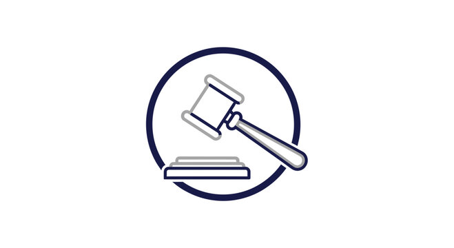 Justice System Icon: A Vector Representation Indicating Judgment, Law, and Legal Proceedings