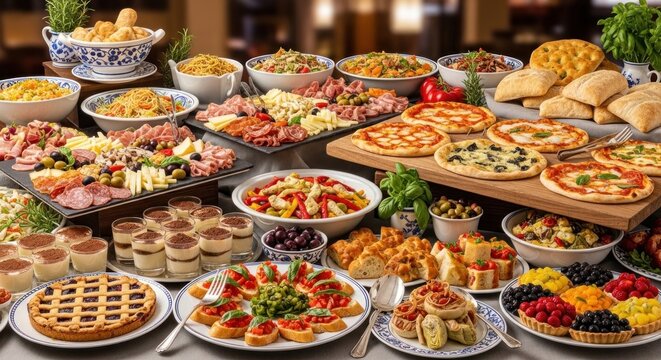 buffet food in a restaurant