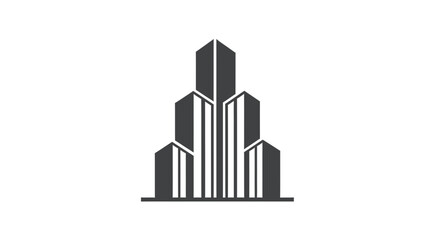 Fototapeta premium Minimalist Architecture Design: Modern Cityscape Illustration in Graphic Black and White