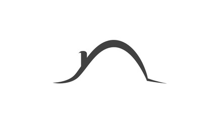 Obraz premium Minimalist Architecture Design Symbol On White Background With Elegant Curves And Lines