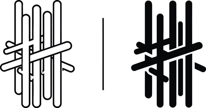 Black and White Hash Symbol Design Variations
