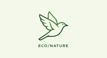 Obraz premium Minimalist Bird Symbolizing Ecology and Nature, Suitable for Eco-Friendly Branding