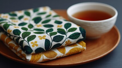 落ち着いた雰囲気の店内で浴衣と茶器を揃えた日本旅館のおもてなしは、文化的な旅のインスピレーションを与えてくれます。