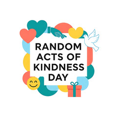 Random Acts of Kindness Day Celebration, Spread Love and Kindness Design, Heartwarming Kindness Vector, Generosity and Compassion Illustration, Be Kind Day Graphic Art
