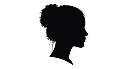 Silhouette of a woman s face and hair in a stylish updo © MdAlamin