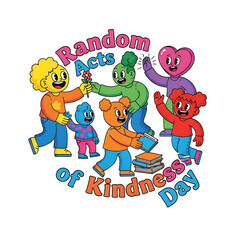 Fototapeta premium Random Acts of Kindness Day Celebration, Spread Love and Kindness Design, Heartwarming Kindness Vector, Generosity and Compassion Illustration, Be Kind Day Graphic Art