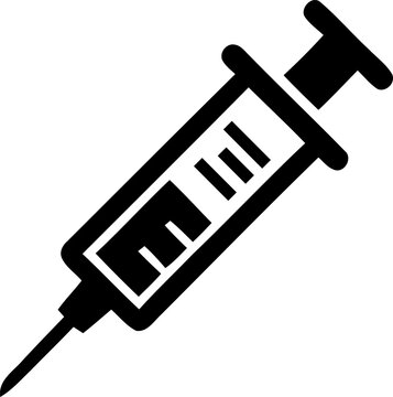 Medical syringe and needle icon for vaccination, healthcare injection and doctor medicine treatment vector illustration.