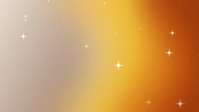 Abstract golden bokeh background with sparkling light flares scattered elegantly across a soft gradient of warm orange and champagne tones, creating a festive and magical atmosphere for cele