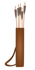 Brown  arrows in bag. vector