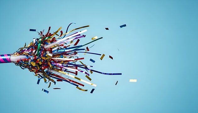 Colorful party popper bursting with confetti for April Fool&rsquo;s Day  