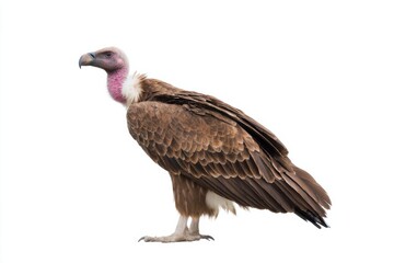 Fototapeta premium African white-backed vulture on white background with detailed plumage