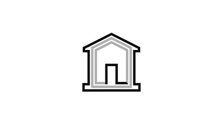 Minimalist House Icon Illustration Suggesting Architecture, Property, and Residential Concepts