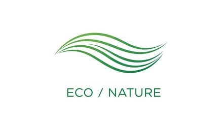 Fototapeta premium Minimalist Green Eco Logo For Environmental Sustainability And Natural Concepts