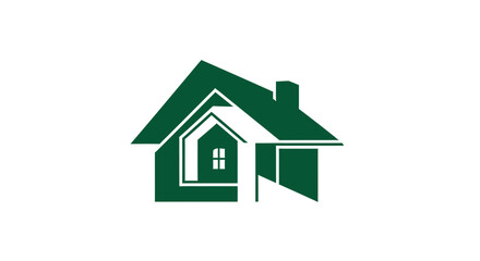Fototapeta premium Minimalist House Logo Design in Shades of Green Perfect For Real Estate Concepts