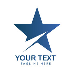 Obraz premium Blue Star Logo with Swoosh for Success and Excellence Corporate Vector