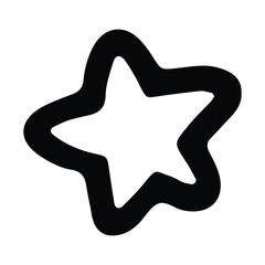 Star Hand Drawn w Black and White Thick Lines
