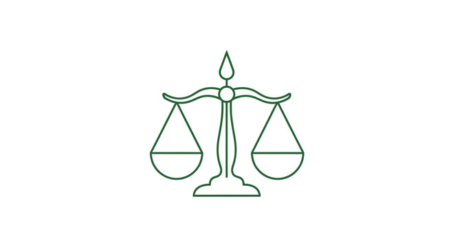 Minimalist Linear Illustration Of Justice Scales Icon In A Clear, Simple Design