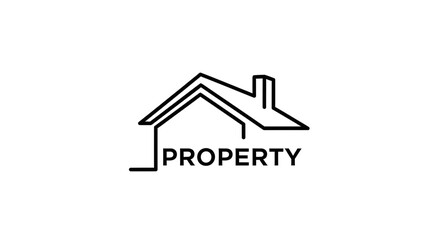 Fototapeta premium Minimalist Real Estate Logo Representing Property, Home, And Residential Structures Design