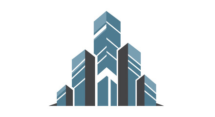 Fototapeta premium Modern Abstract City Skyline Graphic Perfect For Business, Industry and Finance Design