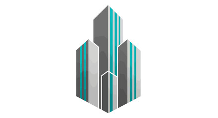 Fototapeta premium Modern Cityscape Graphic Illustrating Architectural Principles and Urban Development Designs