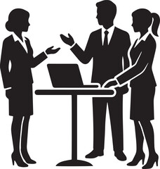 Obraz premium Business people shaking hands and talking in office